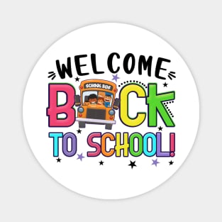 Welcome Back to School First Day of School Kids School Bus Magnet